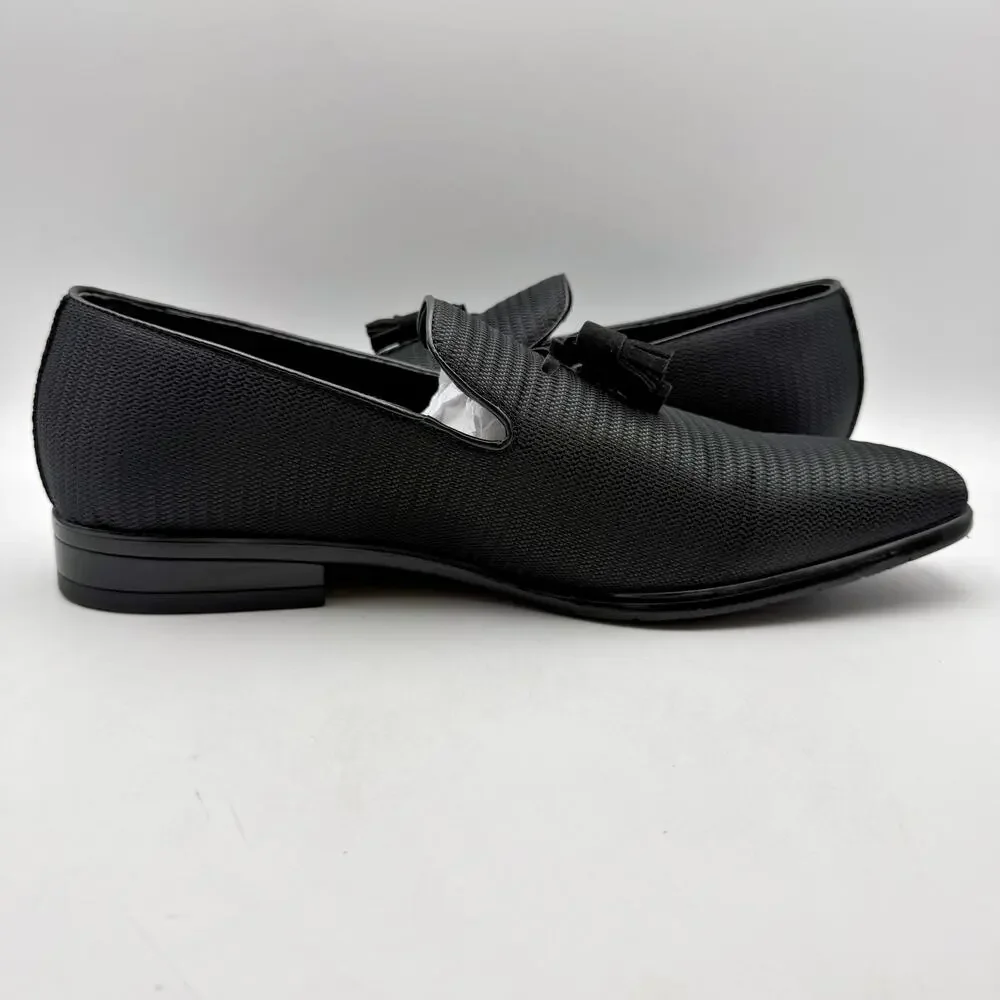 Stacy Adams Mens Tazewell Tassel Loafer US 11 M EU 44 Black Slip On EUC